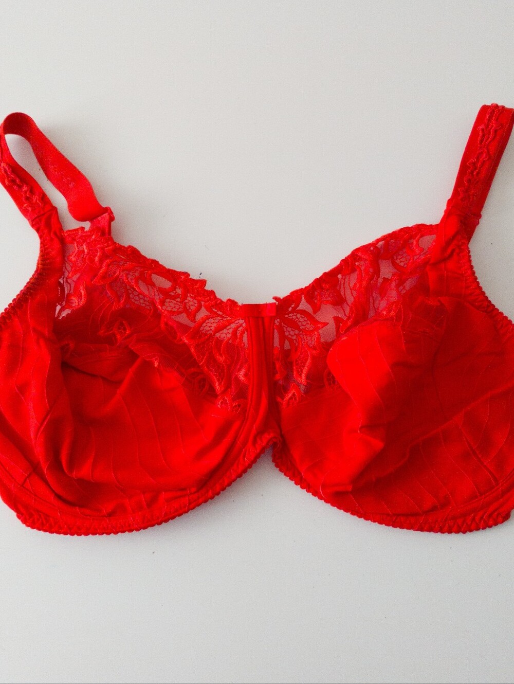 Prima Donna Deauville Full Cup Underwire Bra Red Lace Size 40I